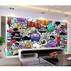 Graffiti-Wandbild, europäisches handgemaltes Graffiti-Wandbild, geeignet für Schlafzimmer, Wohnzimmer, Restaurant, Tapete