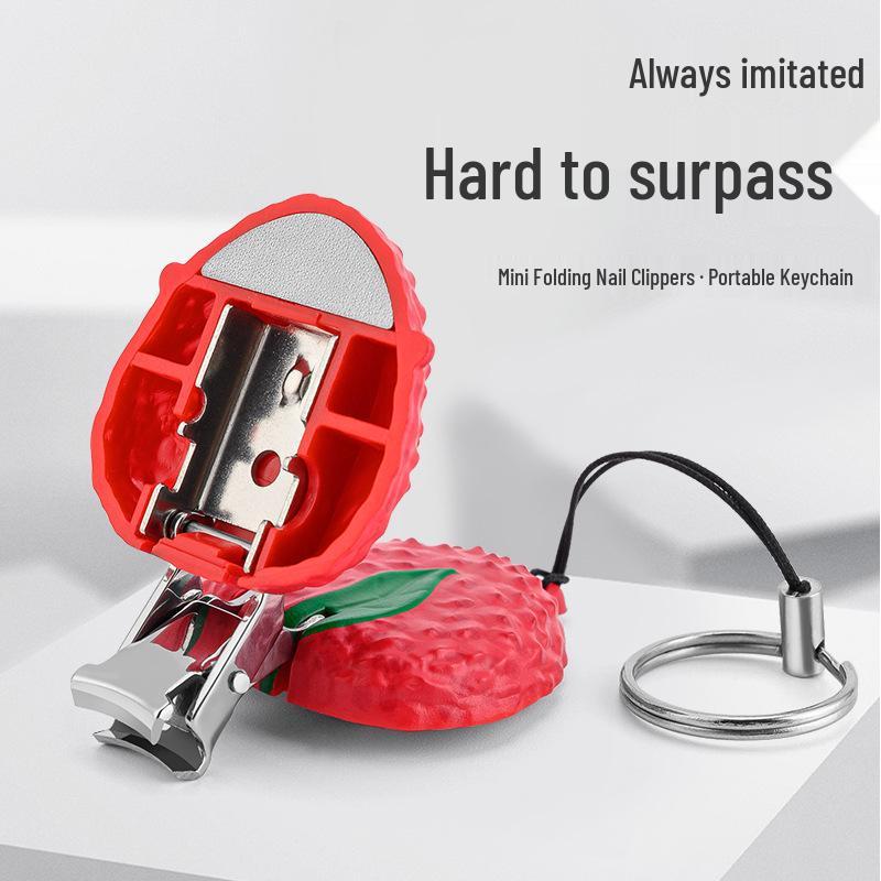 Compact Foldable Stainless Steel Nail Clippers - Cute Keychain Manicure Set