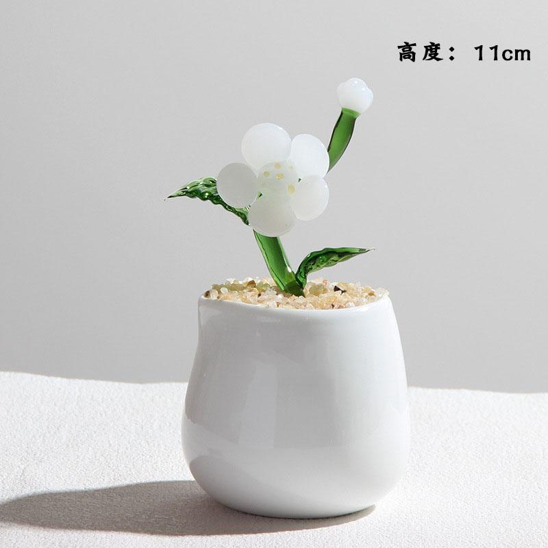Handmade Glass Blown Cactus Cute Crystal Art Cactus Statue Collection Desk Desktop Simulation Plant Decoration