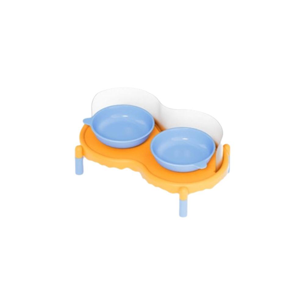 High Foot Cat Double Bowl Stable Pet Neck Protection Bowl Colorful Pet Feeder  for Drinking Feeding