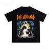 Def Leppards Popular Heavy Metal Band Print American Shortsleeved Trendy Tshirt for Both Men and Women Made of Pure Cotton