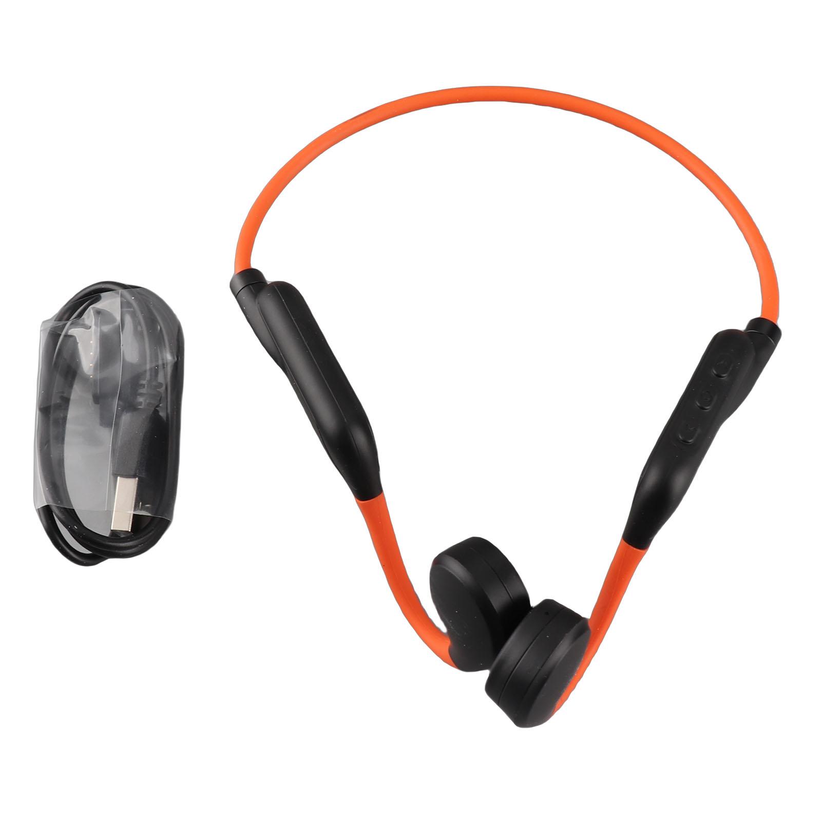 

Wireless Bone Conduction Headphones 2.4GHz Bluetooth Ergonomic Bone Conduction Headset AI Smart Call Noise Reduction Sports помаранчевий