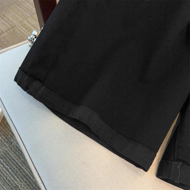 Super Size High Waist Plus Size Loose Work Jeans - Summer 5-Point Pants