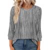 Women's Fashion Casual Round Neck 3/4 Sleeve Loose  Printed T-Shirt Ladies Top