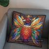 2D Stained Glass Style Colorful Bird Pillow Cover Pattern Cushion Cover Suitable For Sofa Bedroom Car Pillow Cover