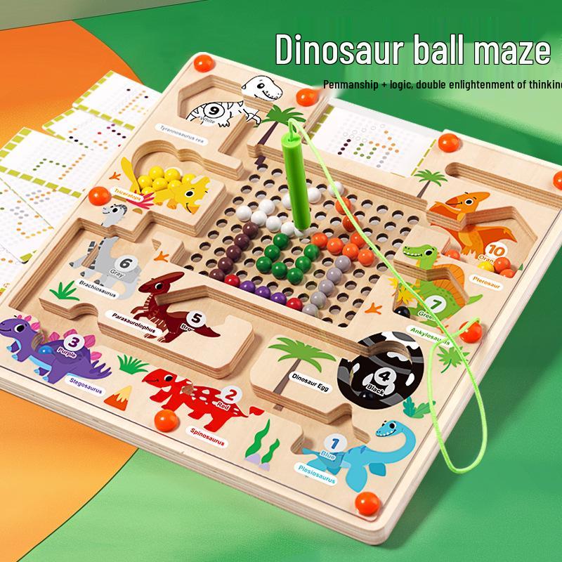 

Детская магнитная игра-лабиринт с бусинами: Развивающая игрушка для концентрации и сортировки по цветам, управляемая ручкой.