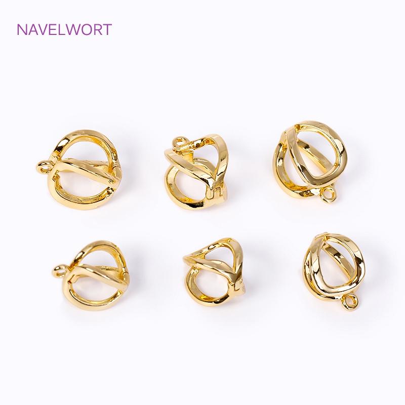 2 Sizes 18K Gold Plated Brass Pearl Enhancer Clips Pendant For Jewelry Making Supplies DIY Necklace Bracelet Bail Connector