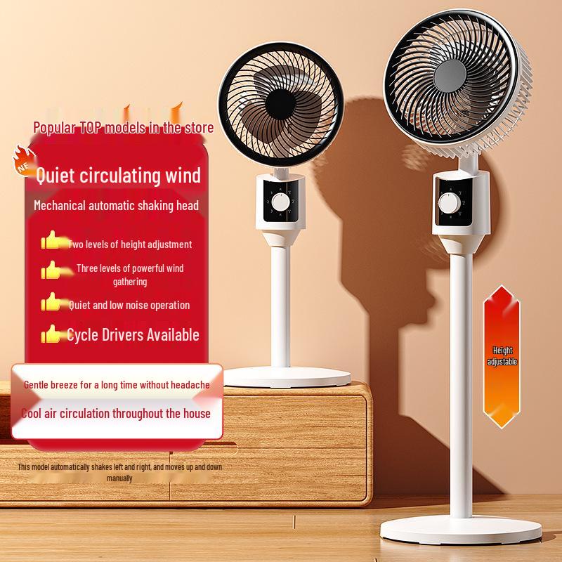 Smart Remote-Controlled Silent Floor Fan for Home and Dorm, Featuring Dual-Use Air Circulation and Low-Noise Operation