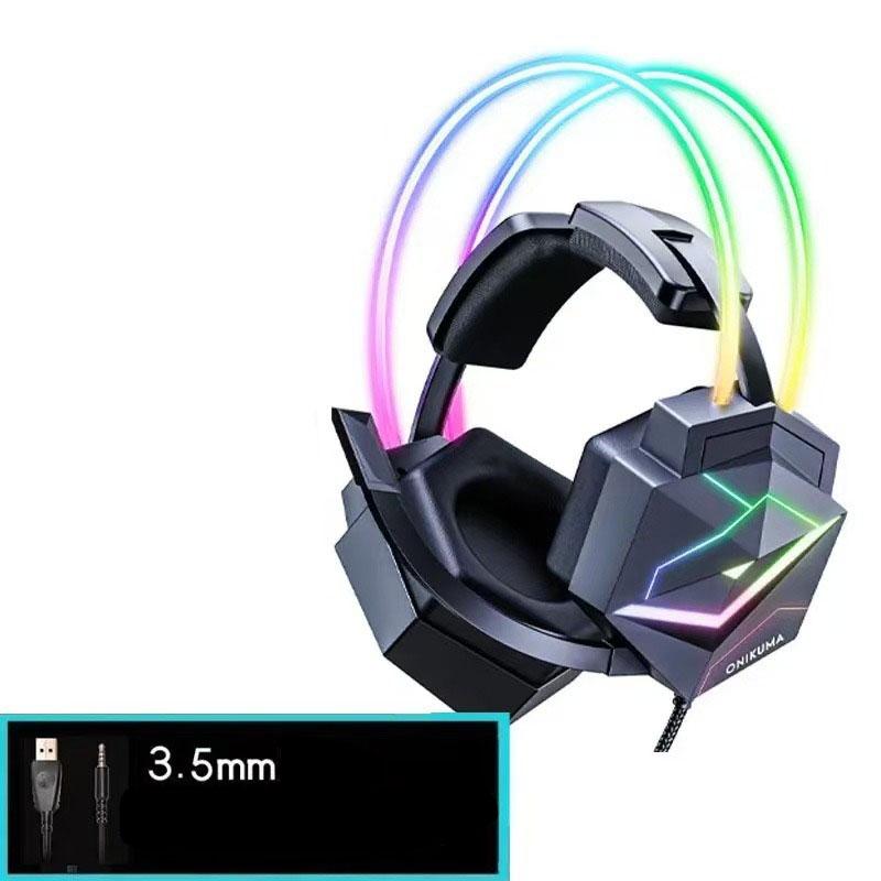 

Игровая гарнитура Onikuma X20 RGB — проводная 3,5 мм, шумоизоляция, регулятор громкости для ПК и PS4 3.5MM-22*17.8*8cm чёрный