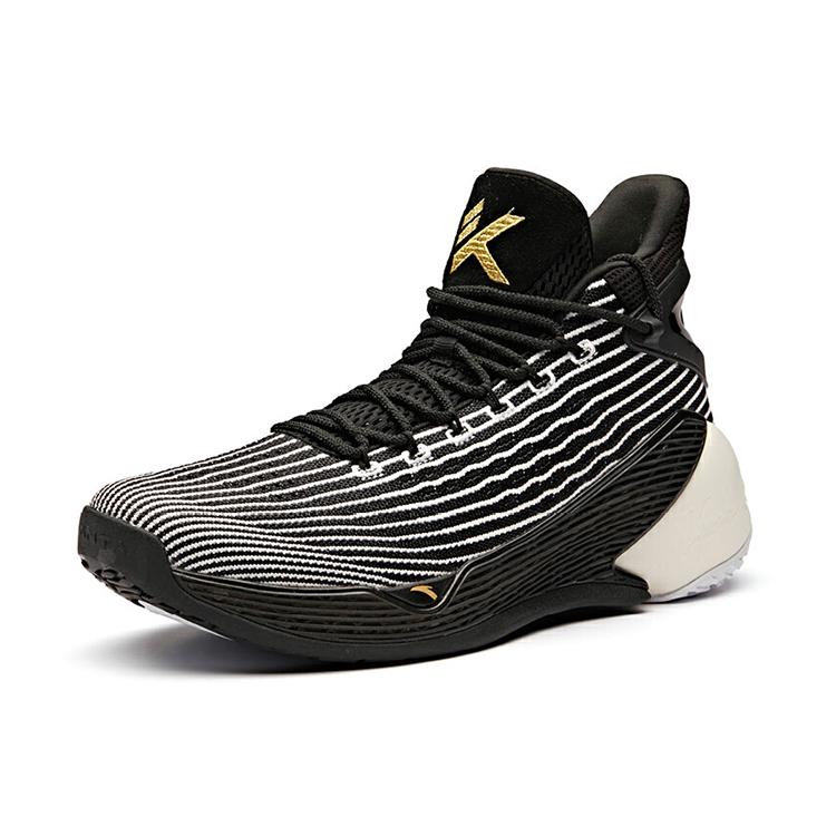 Anta KT4 Playoff Cushioning Slip Resistant Abrasion Resistant High Top Basketball Shoes Men's Black White 11921101-4
