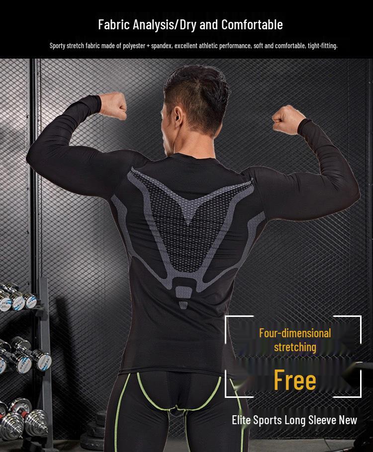 Collants et leggings de sport pour hommes à haute élasticité et séchage rapide
