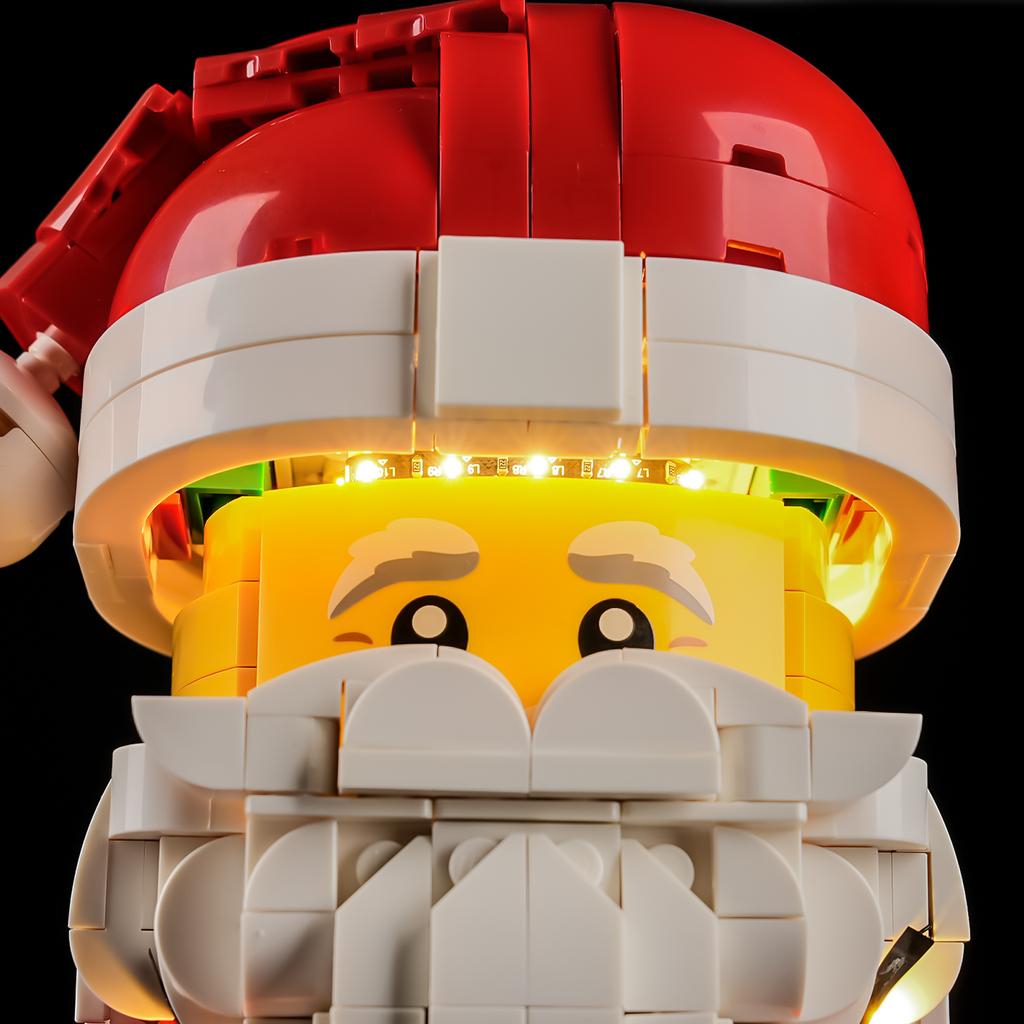 Kit de Iluminación LED DIY Para Minifigura de Papá Noel 40820 de LEGO a Escala Grande Juguete de Bloques de Construcción Decoración Accesorios de Iluminación Ajustables