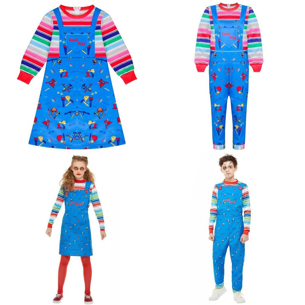 Charming Child's Play Licensed Chucky Costume For Kids Halloween Fancy Dress