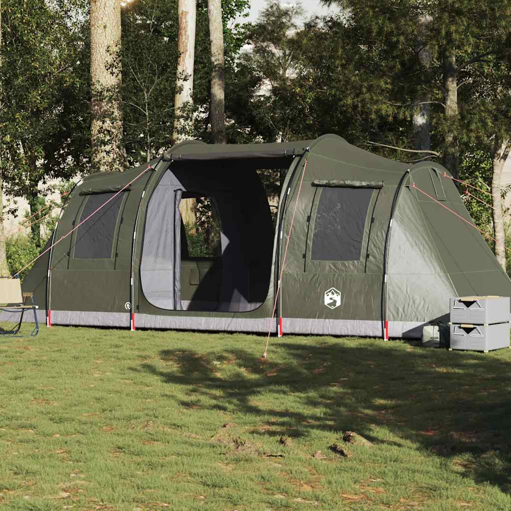 Vidaxl Tourist Tent, 4-Person, Tunnel, Olive, Waterproof