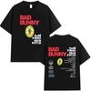 Rapper Bad Bunnys 2025 Tour Album Printed Tshirt for Unisex Casual and Fashionable Cotton Shortsleeved Women Summer T Shirt