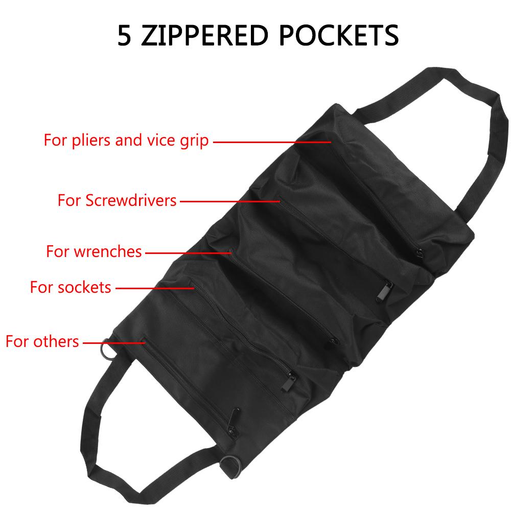 Verstellbare Aufbewahrungstasche Mehrzweck-Rollwerkzeugtasche Auto Erste-Hilfe-Set Wickelrolle Aufbewahrungsetui