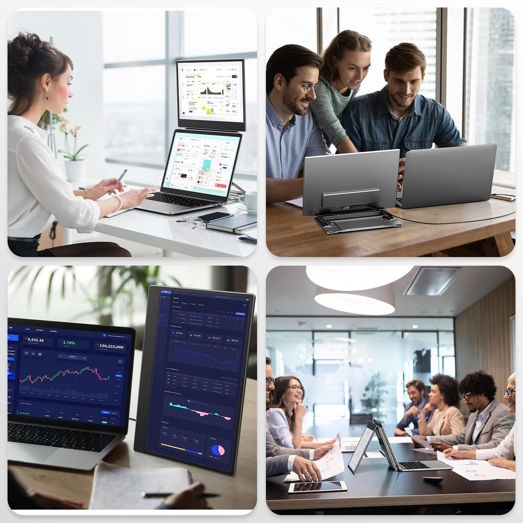 Laptomo Z1 Dual Monitor Zoll Mobiler Display IPS FHD 1080P Faltbarer Monitor für Tragbare Monitorerweiterung Leichtgewicht mit Kompatibel mit Zoll Einzel