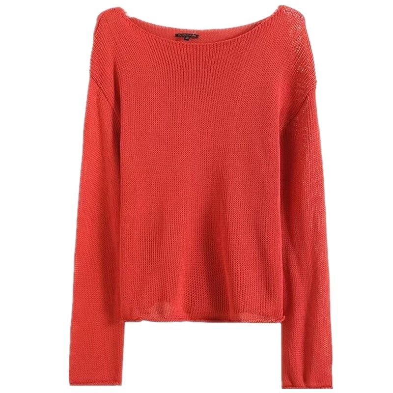 

Fashion Wind 2024 Autumn New Idle Style Relaxed Light Boat Neck Long Sleeves Knitwear 05695615675 Picture color S