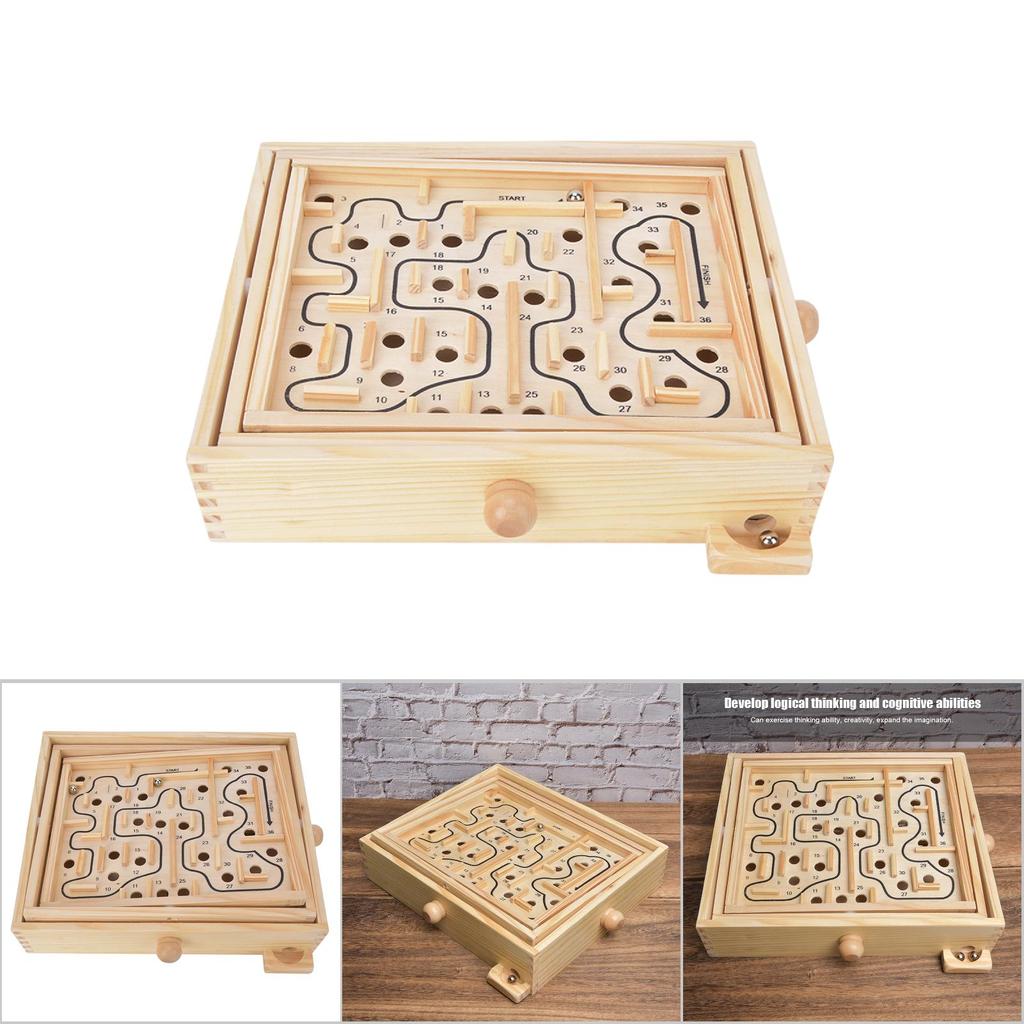 Adult Kid Wooden Educational Maze Brain Training Board Game Educational Toy