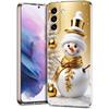 Transparent Phone Case Cover for Samsung Galaxy S25 S24 S23 S22 S20 S21 FE Ultra S24 S23 S10 S10E Plus Christmas Snowman Pattern