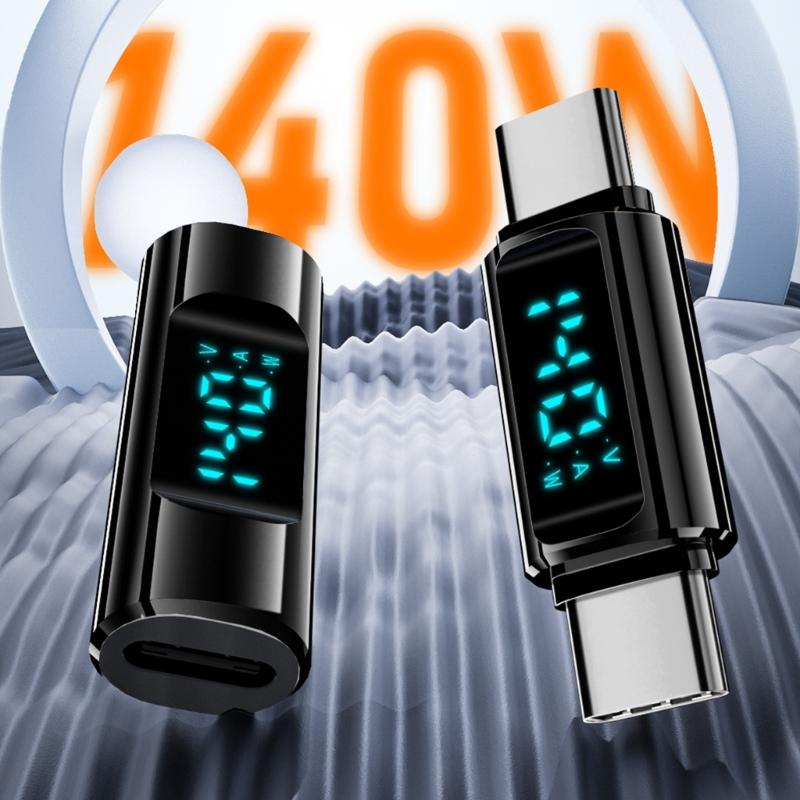 40Gbps Type C Adapter With LED Power Indicator, 140W Charging Data Transfer 8K60hz Video Transfer For Phones Laptops