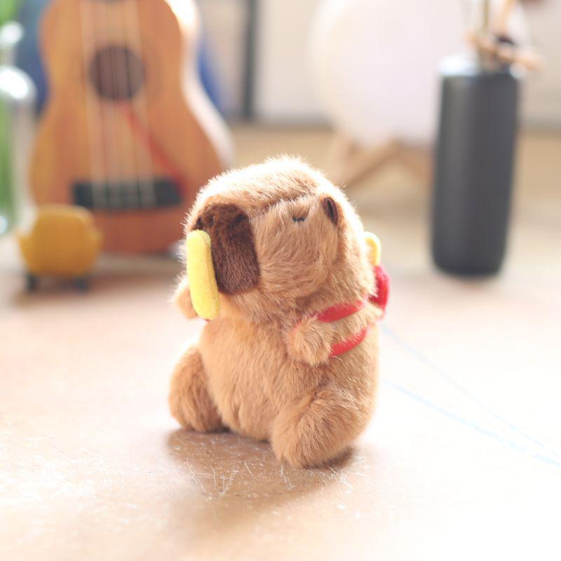 Kawaii Kapibala Plush Pendant Cartoon Capybara Keychain Backpack Pendant Cute Plush Doll Keychain Desktop Ornament Car Pendant