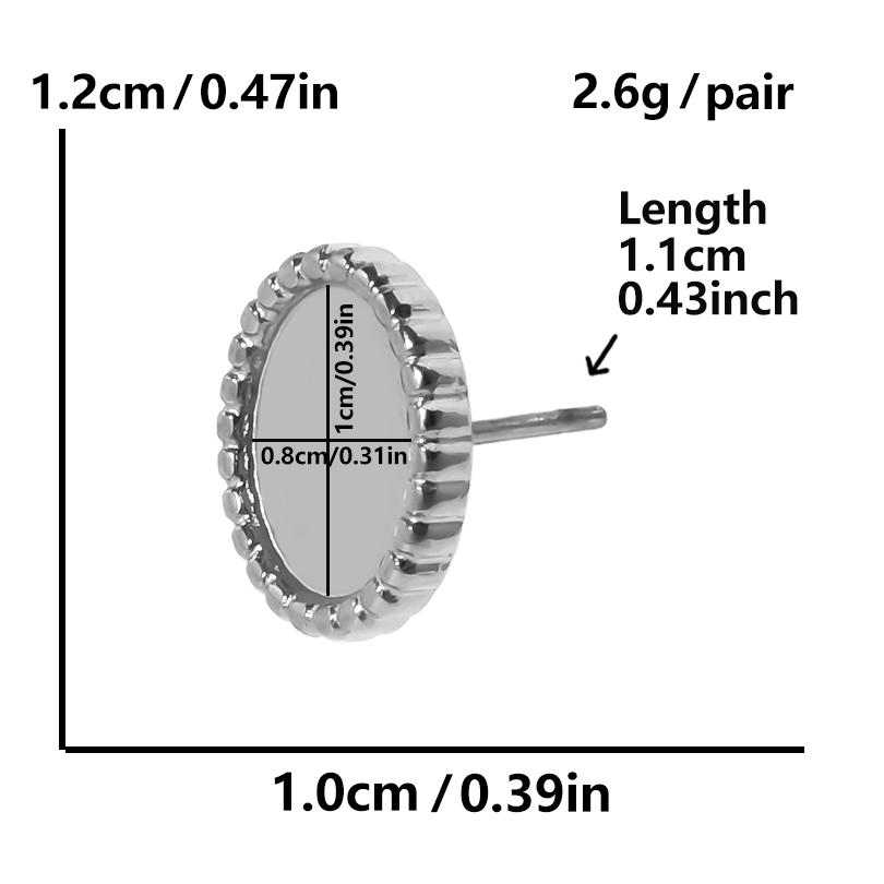 High Quality Piercing Ear Studs Round Fatima Hand Blank Charm Earring Stainless Steel Earrings For Women Men Handmade Materials