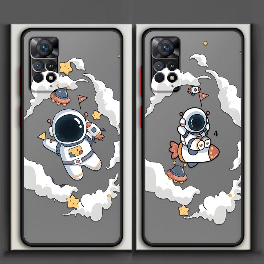 Cute Cartoon Astronaut Funda Back Phone Cover Case for Xiaomi Redmi Note 14 10 9S A4 11 12 14C 13 Pro Plus 13C