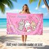 Neon Colorful Theme Soft Beach Towel Personalized Custom Name Text Towel Portable for Beach Pool Travel