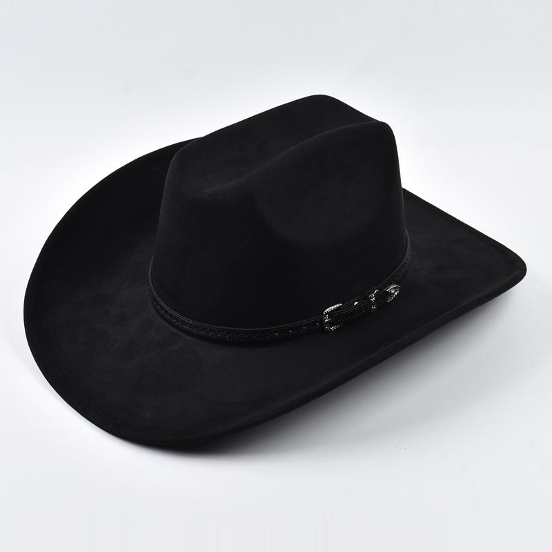 Suede Western Cowboy Hat For Men Women Vintage Rolled Brim Cowgirl Jazz Hats Outdoor Travel Knight Hats