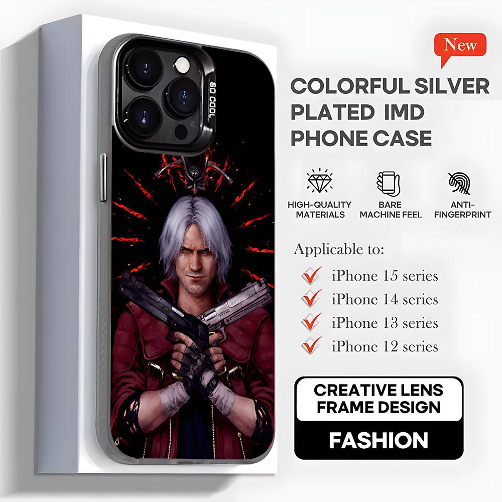 

Чехол для телефона D-Devil May Cry DMC для iPhone 16,15,14,13,12,11,Mini,Pro,MAX,plus,Черный Матовый Ударопрочный Чехол iPhone16promax