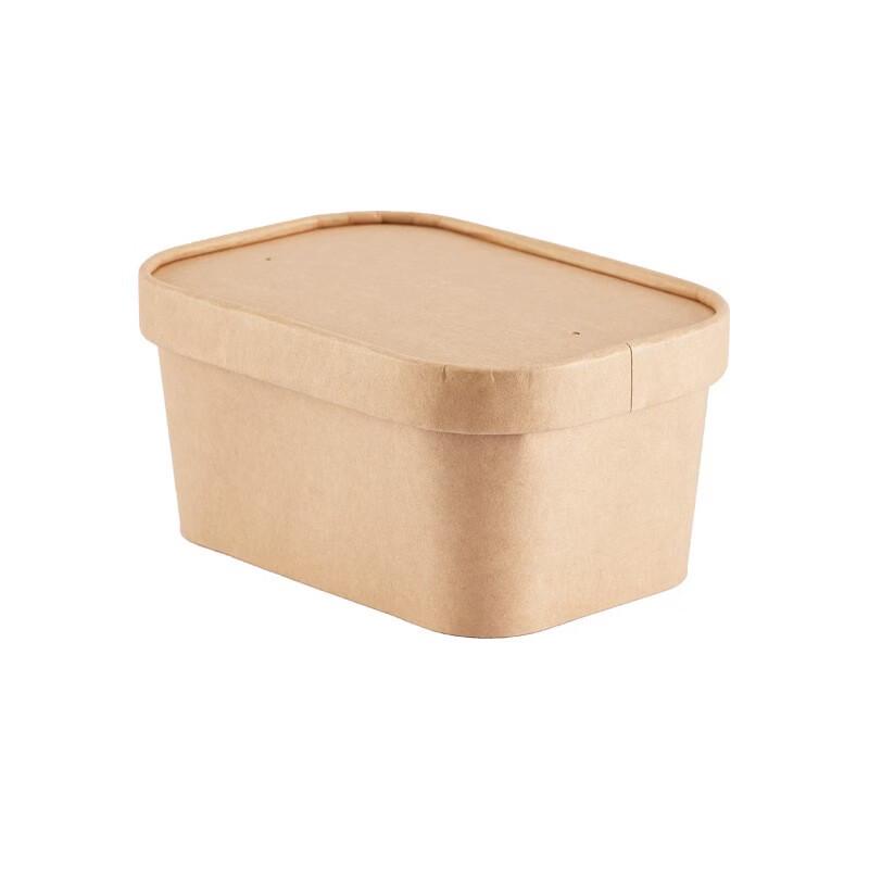 Ruhan Square Kraft Paper Disposable Lunch Bowls