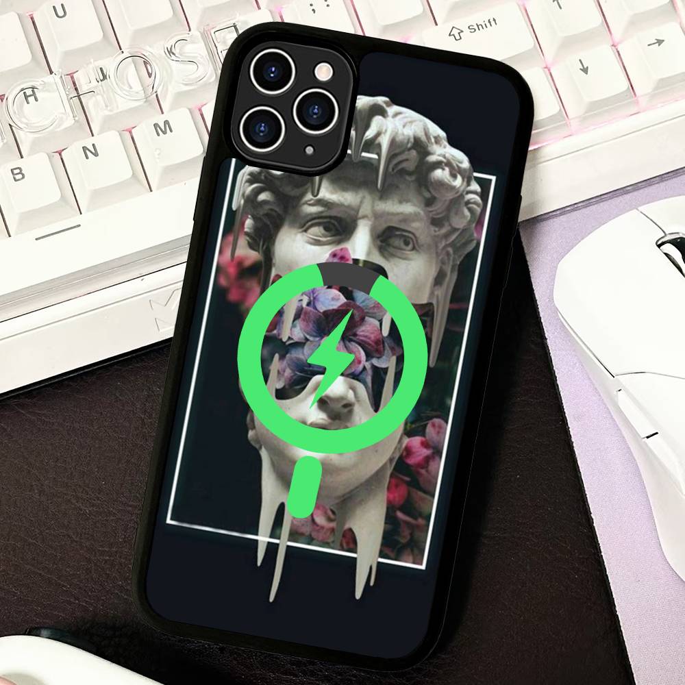 

Rebellious Style Sculpture Of David Phone Case Magesafe Magnetic Wireless Charge Case For IPhone 16 11 12 13 14 15 Pro iPhone 15