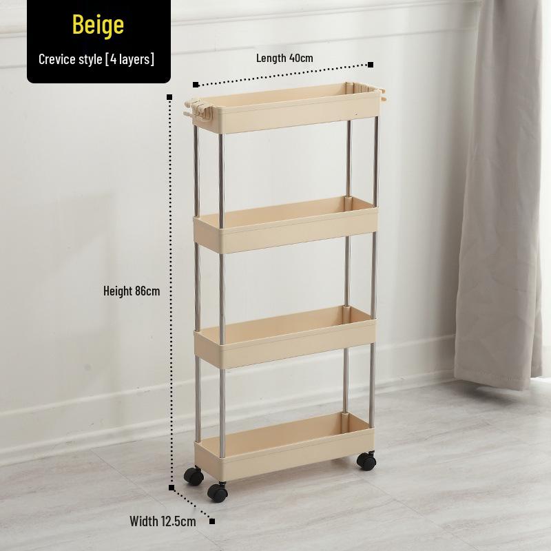 Bathroom & Kitchen Multi-layer Floor-standing Storage Trolley Shelf