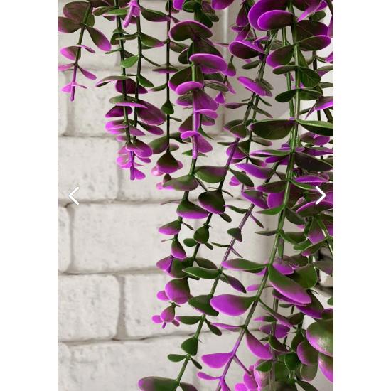 Spezieller Design-Anhänger mit zweifarbigem Diamant-Weiß-Topf, Lila und grünem Eukalyptus