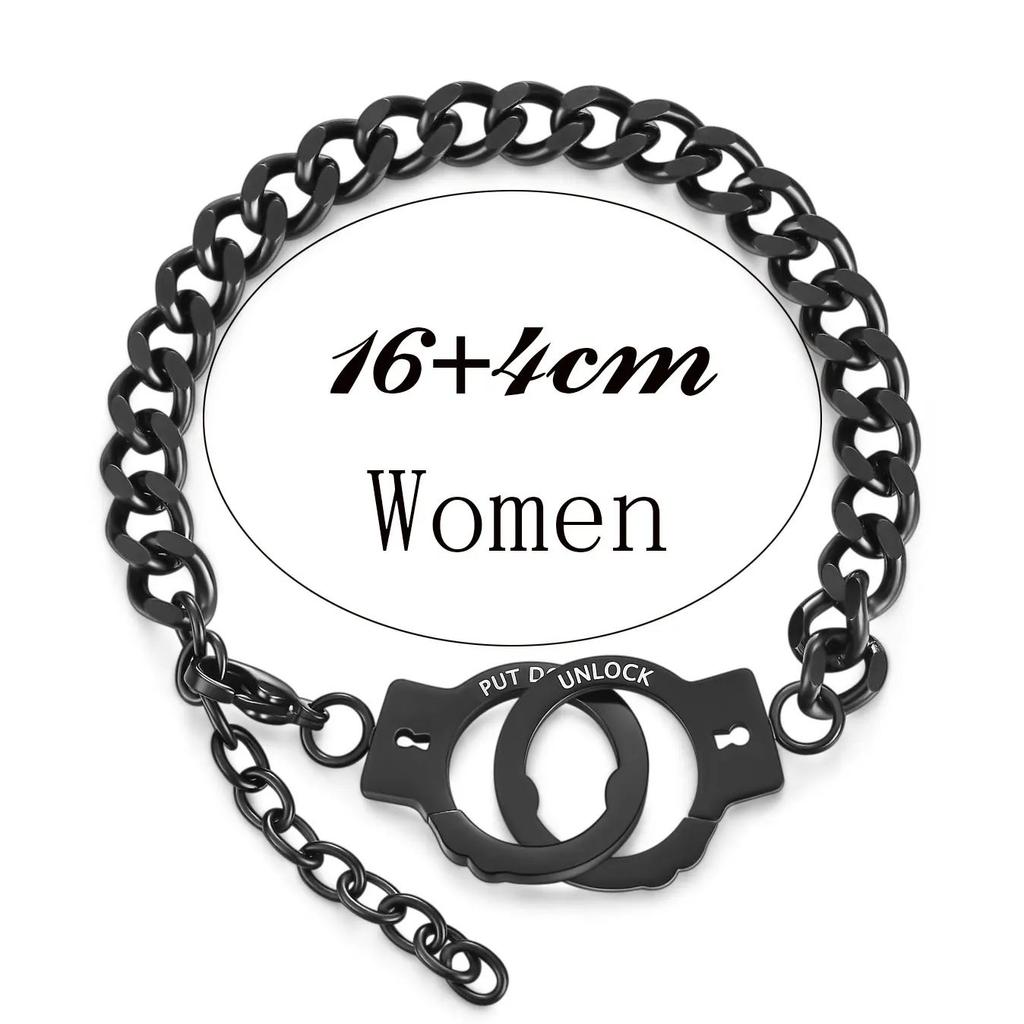 VQYSKO Simple all-in-one stainless steel couples fashion handcuff bracelet for lovers Valentine's Day gift jewelry