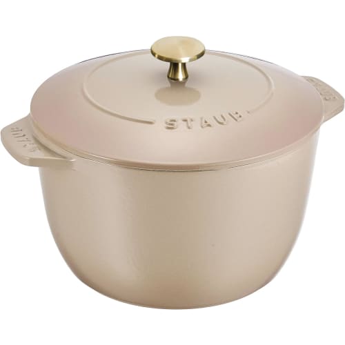 Staub La Cocotte De GOHAN Linen Large 20cm Brass Knob Rice Cooker, 3-cup Capacity, Induction Compatible, Z1026-009 (Official Japanese Product with Ser