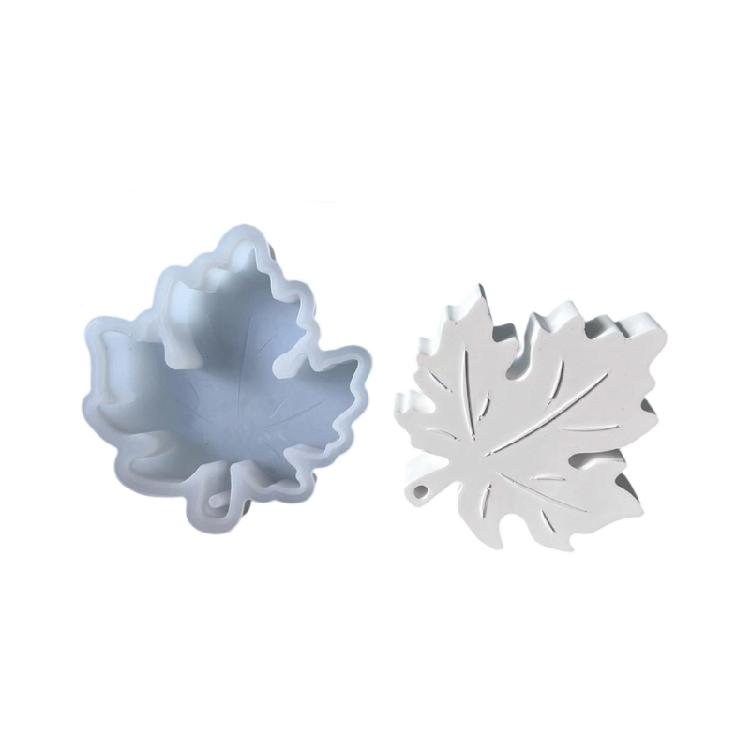 

Unique Candle Holder Molds Crafting Molds Maple Leaf Shape Candle Base Moulds Silicone Texture for Crafting Candlesticks