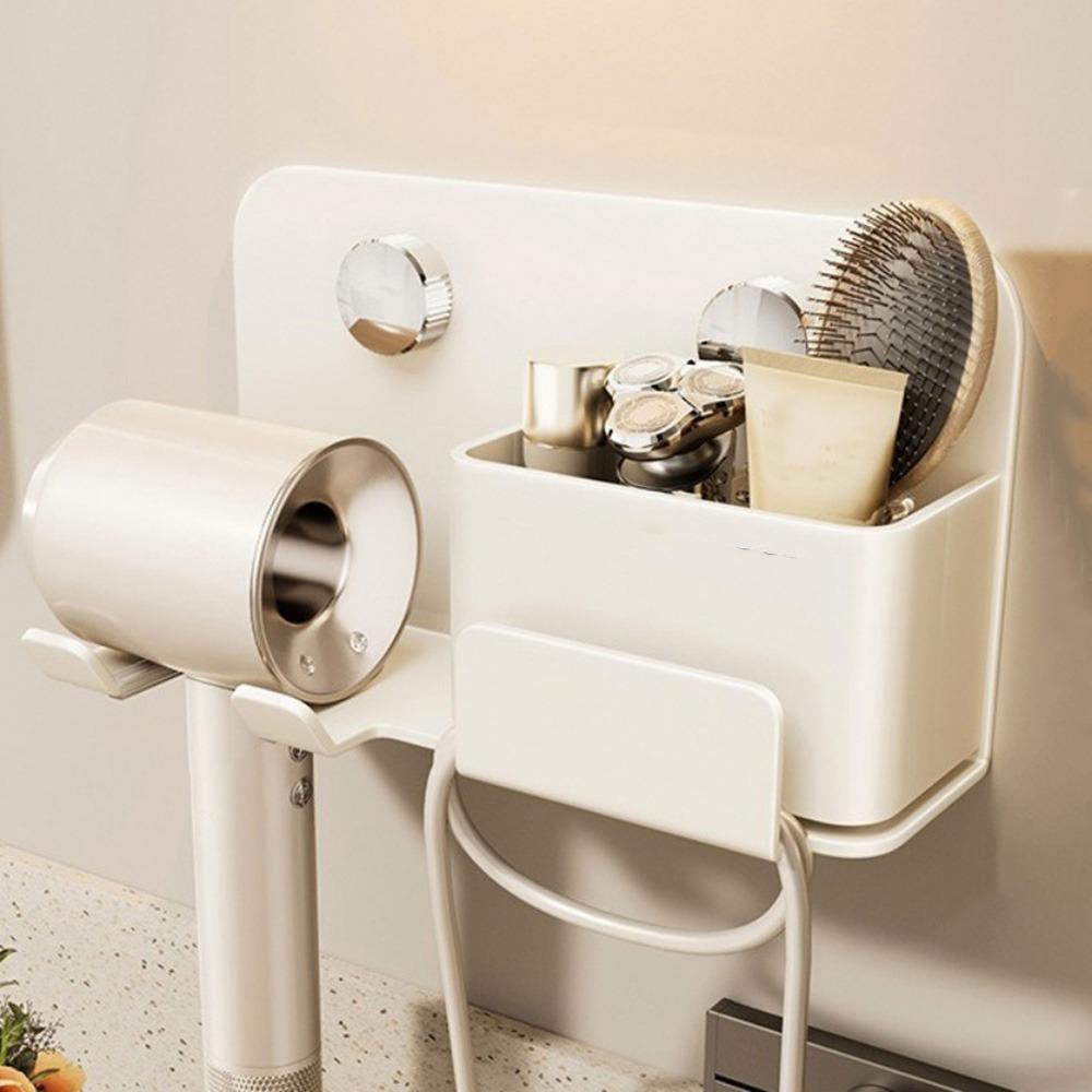 Punch Free Suction Cup Hair Dryer Holder Carbon Steel Hairdryer Stand Hair Dryer Bracket for Home