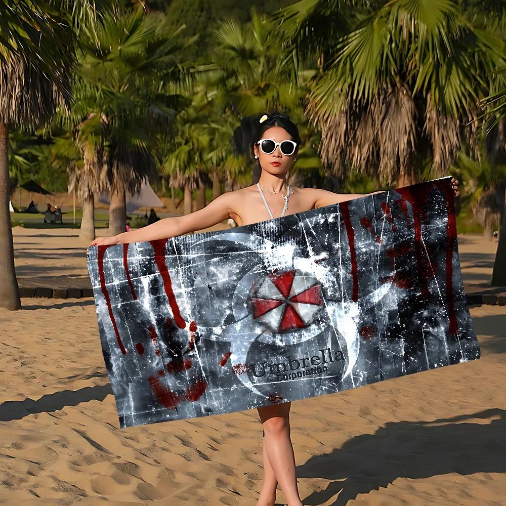 R-resident E-evil Umbrella Us TroopsS Microfiber Printed Beach Towel Mountain Climbing Beach Swimming Absorbent Soft Towel