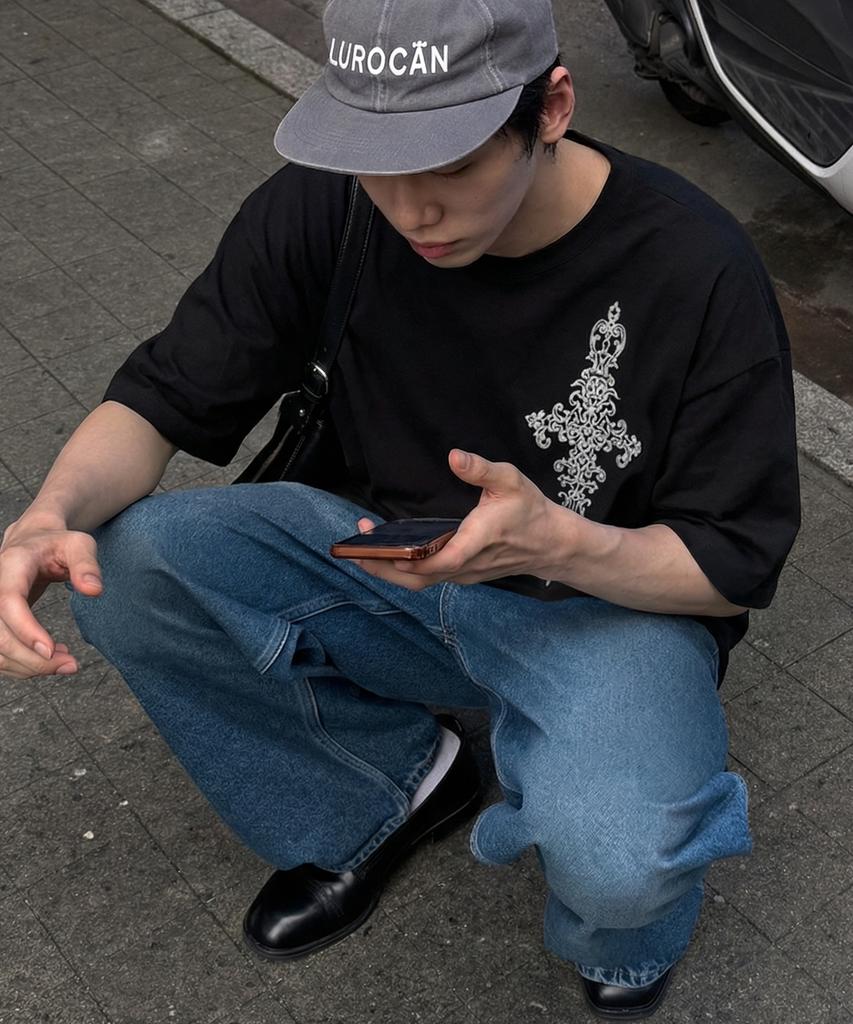 GRAVER [Unisex]Sim Cross Short Sleeve T-Shirt_4Color