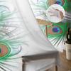 Peacock Feather Sheer Curtains For Living Room Window Transparent Voile Tulle Curtain Bedroom Drapes Home Decor