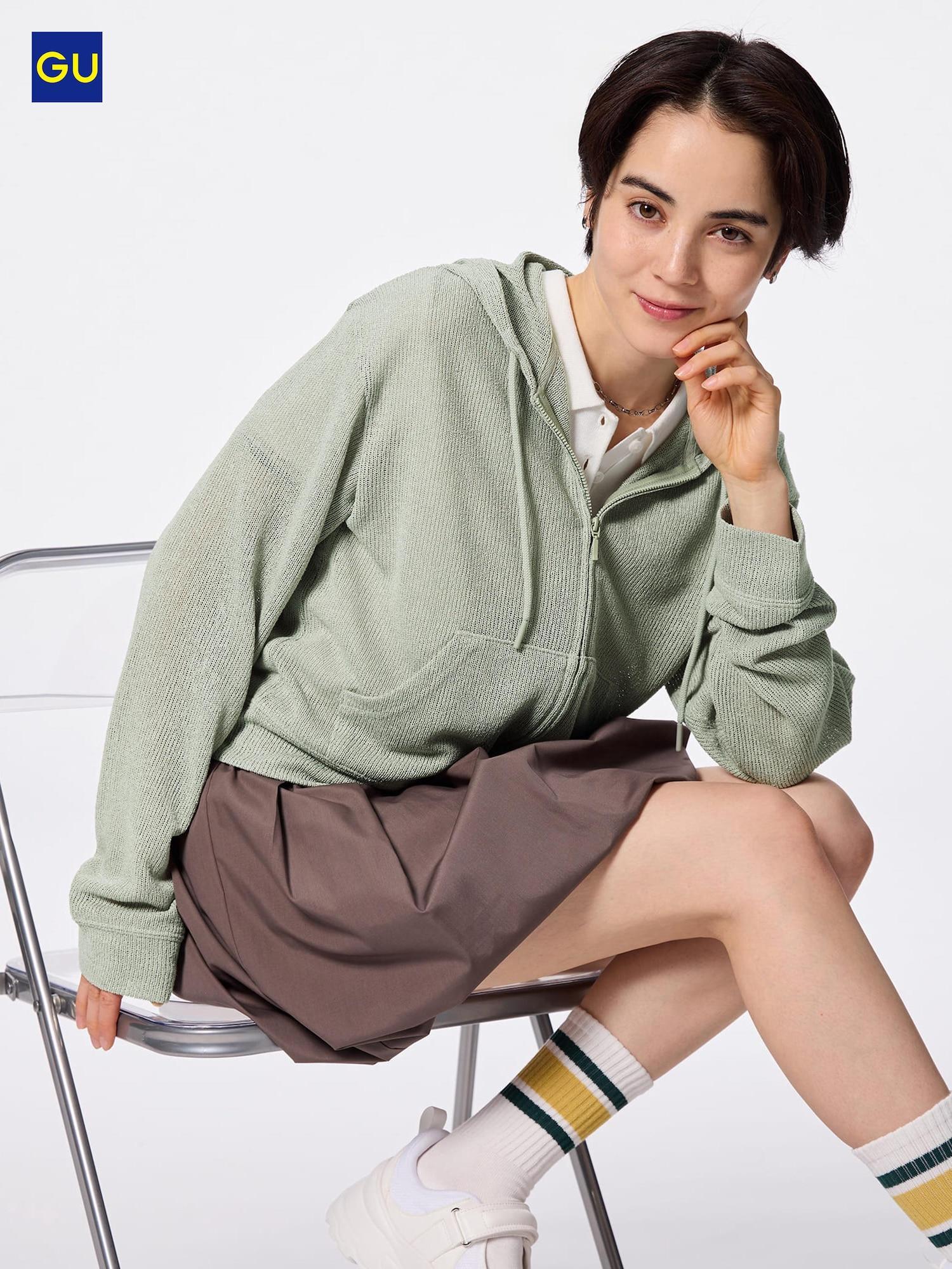 

Толстовка с капюшоном на молнии Uniqlo Gu Loop Yan 52 GREEN/WOMEN S