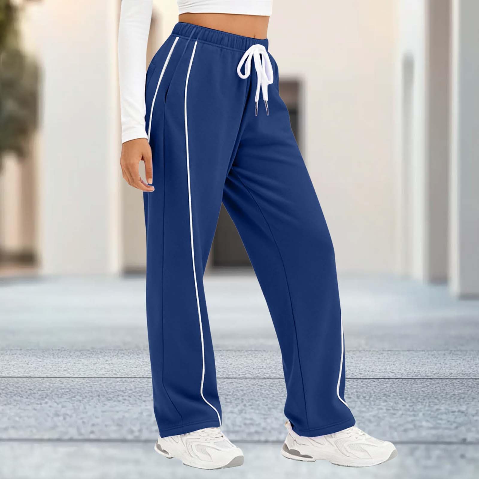 

Women s Stylish Loose-fitting Casual Pants XL Темно-синій