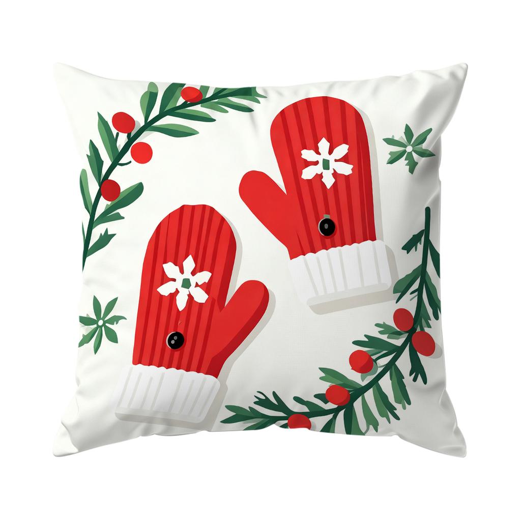 Cartoon Christmas Theme Pillowcase Bedroom Sofa Cushion Cover 100% Polyester Living Room Soft Cushion Pillowcase Home Decor