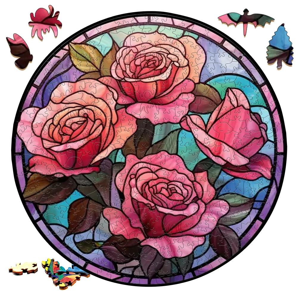 Wooden Puzzles Flowers Art Decoration Irregular Shape Puzzle Board Set Puzzle Toys for Adults Family