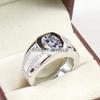 Moissanite Oval Cut Gemstone With 925 Sterling Silver Ring For Men's #B309 JL375681962395