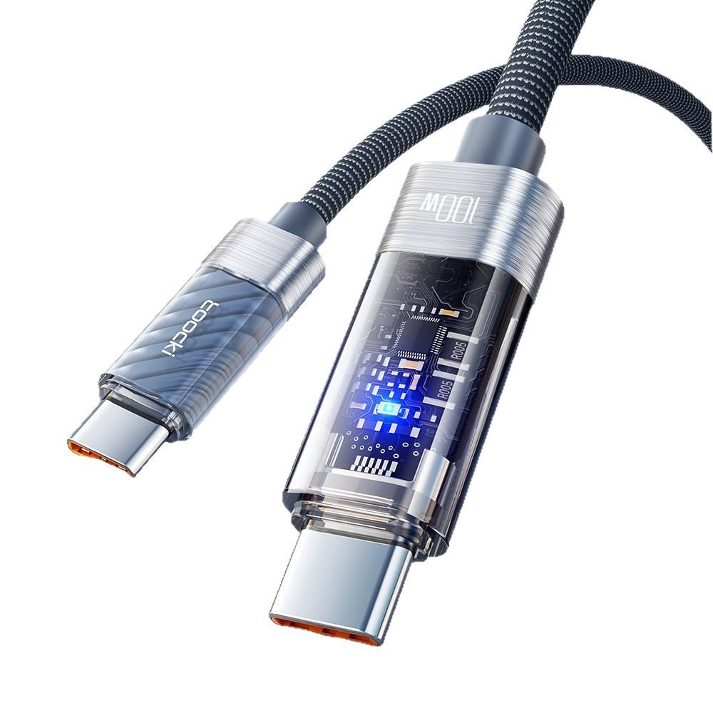 Toocki 100W Auto Power Off Transparent Type-C Cable for Huawei/Xiaomi