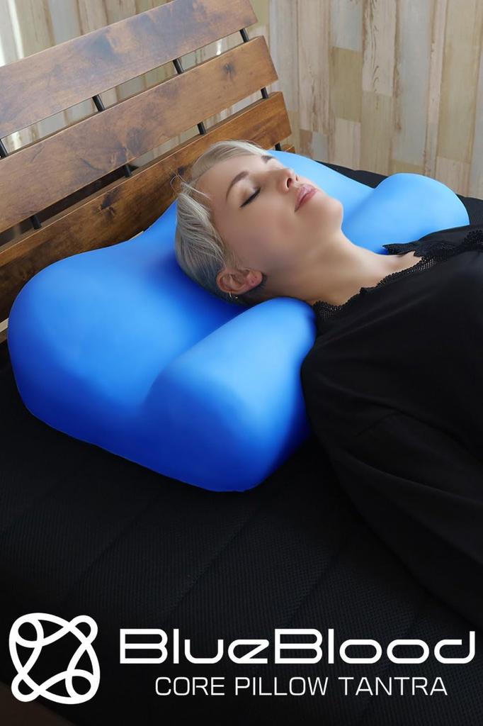 Blue Blood Tantra Stretch Neck Pillow with Washable Tencel Cover, Memory Foam, for a Comfortable Sleep