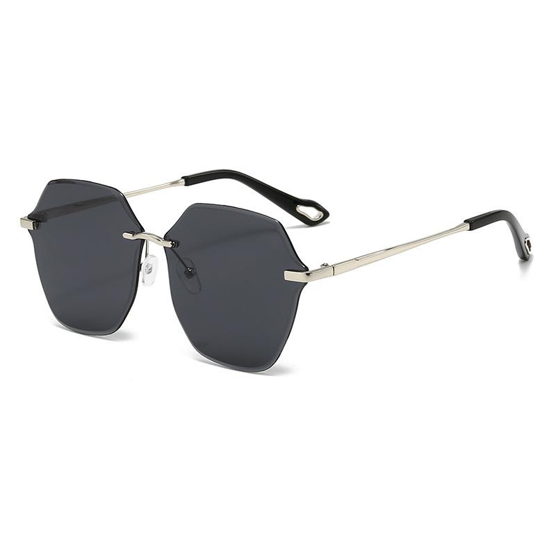 Frameless Cut-Edge Gradient Sunglasses for Women Trendy UV400 Protection Fashion Shades with Anti-Glare Lens